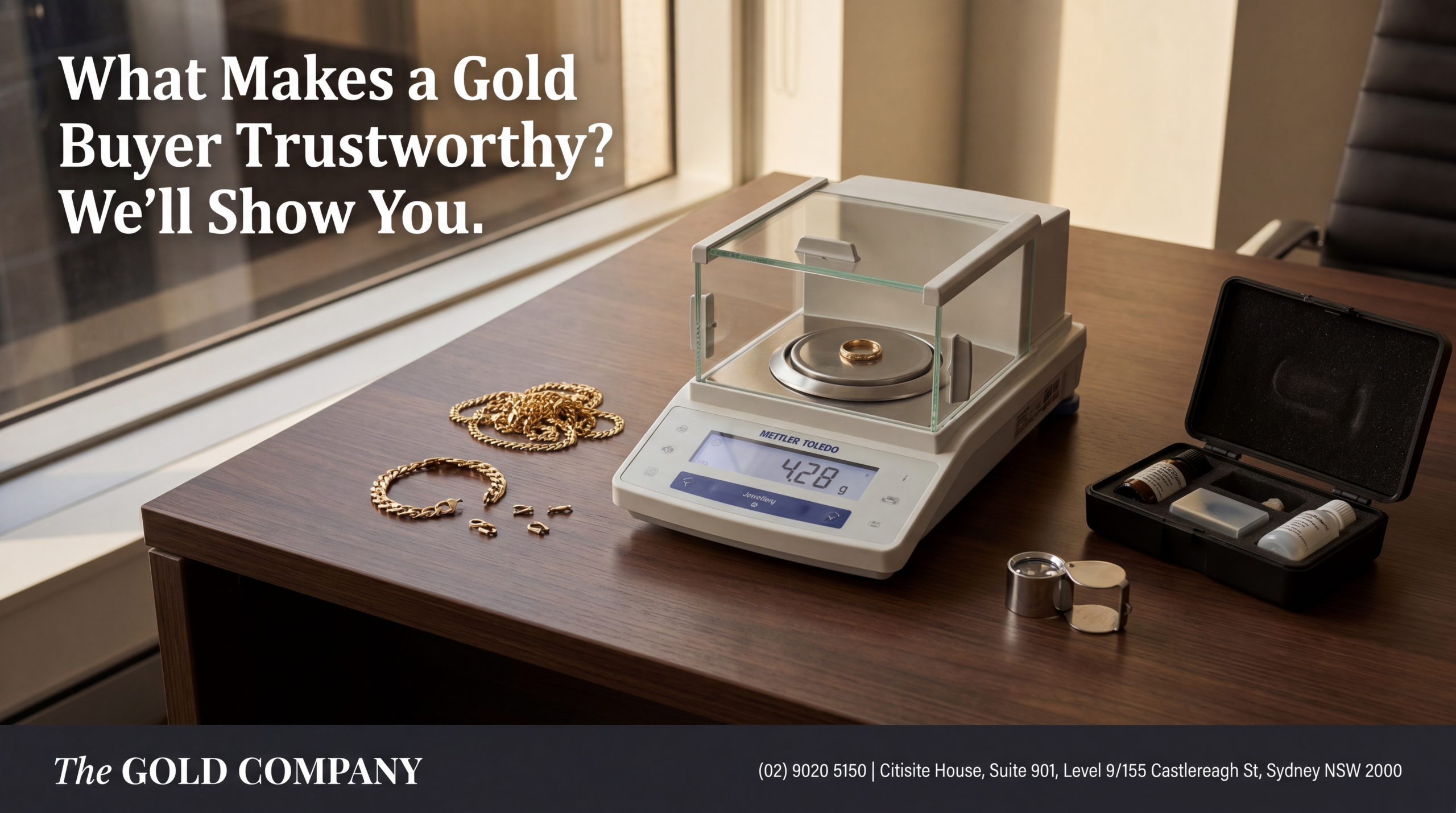 Professional gold testing equipment at Sydney CBD gold buyer