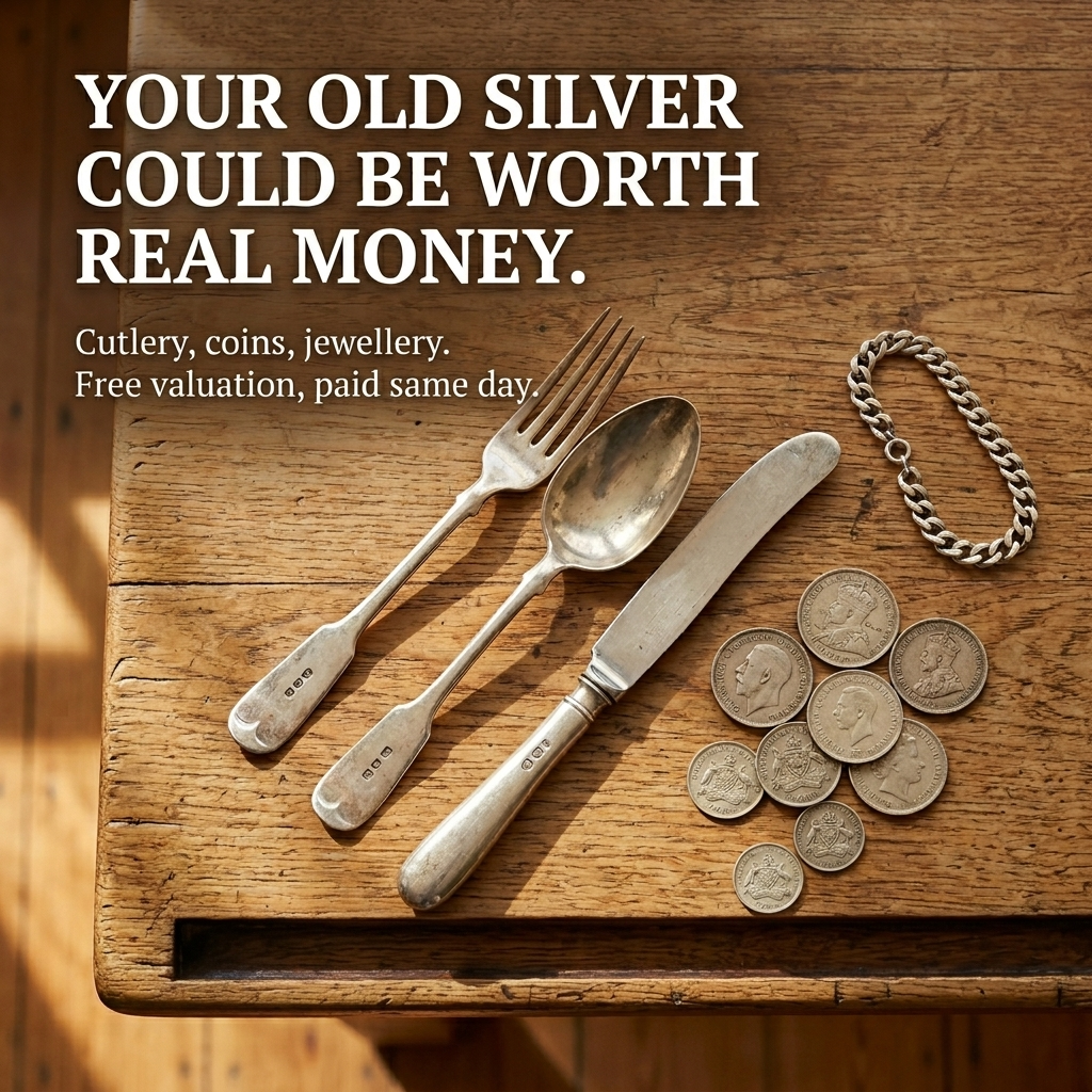 Sell silver Australia cutlery and coins